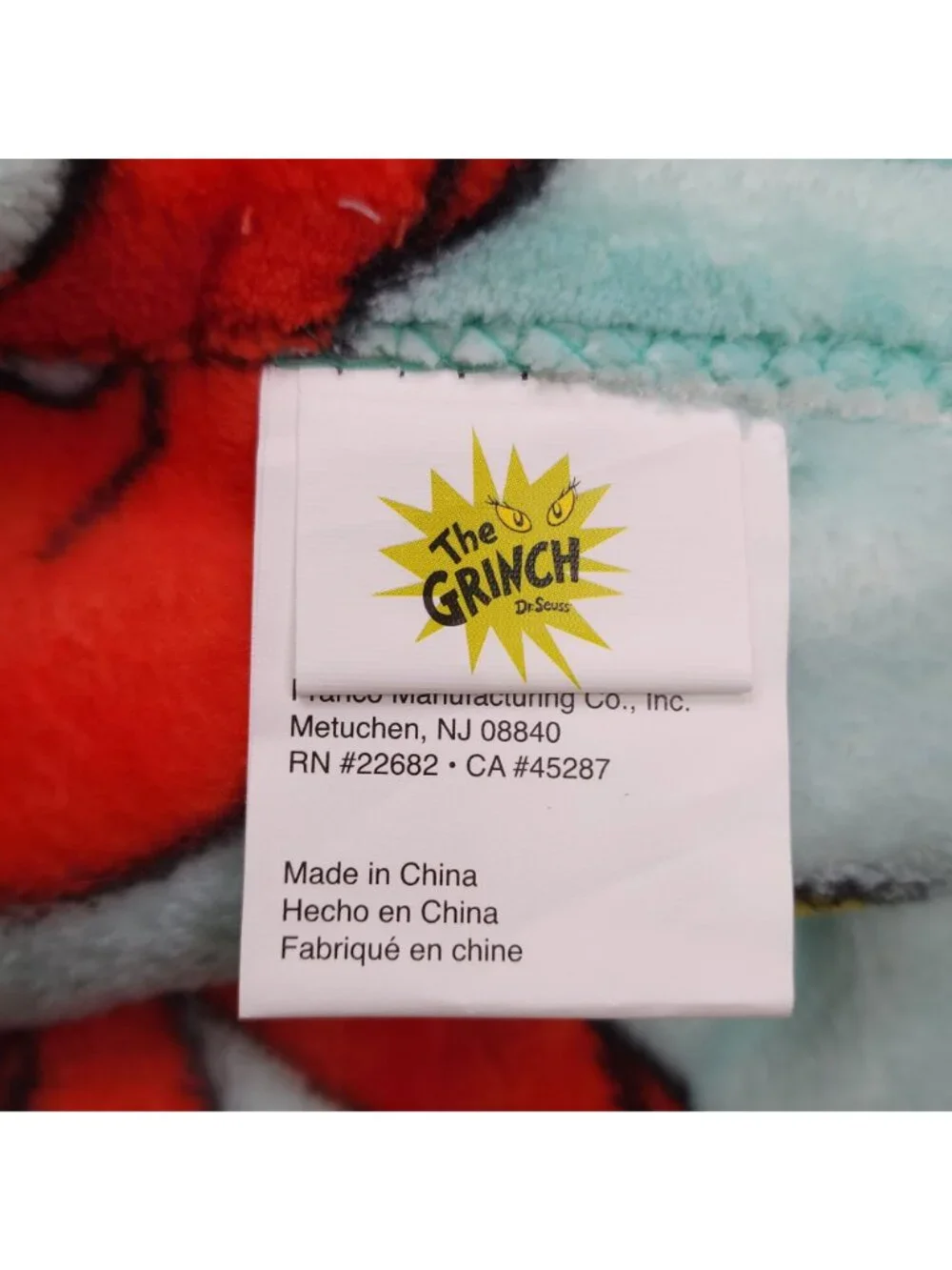 Dr Seuss The Grinch Plush Throw Blanket 50
